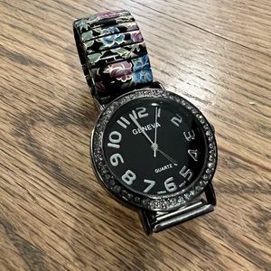 Vintage Floral Print Watch